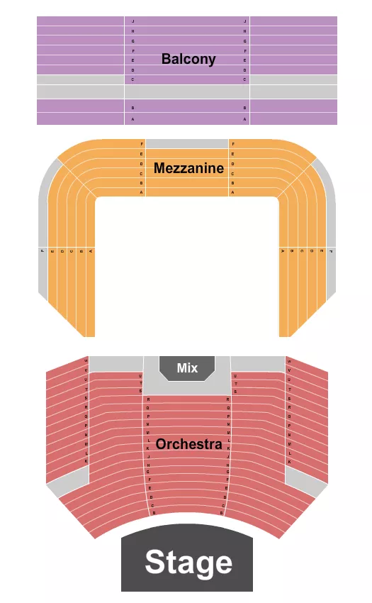 HENRY J KAISER CENTER FOR THE ARTS ENDSTAGE Seating Map Seating Chart