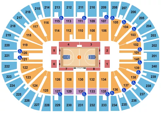 BASKETBALL COLLEGE Seating Map Seating Chart