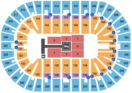 WWE Seating Map Seating Chart