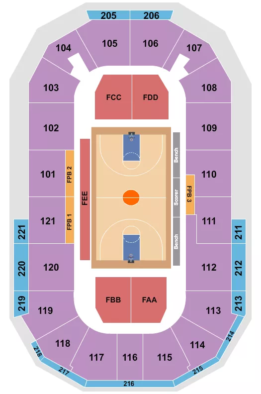 BASKETBALL Seating Map Seating Chart
