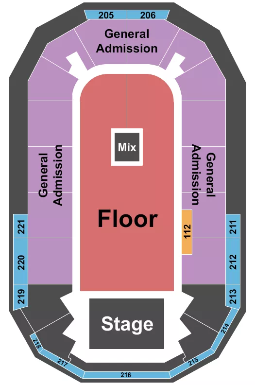 ENDSTAGE FLOOR Seating Map Seating Chart