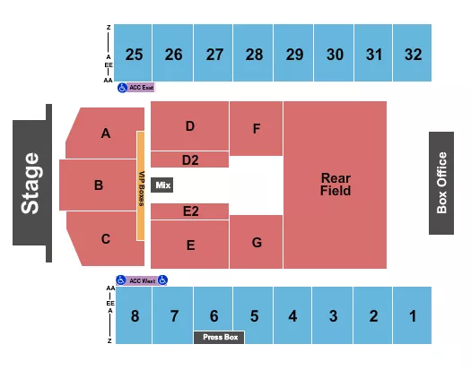 ENDSTAGE 5 Seating Map Seating Chart