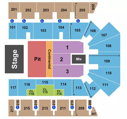 ENDSTAGE GA PIT 2 Seating Map Seating Chart
