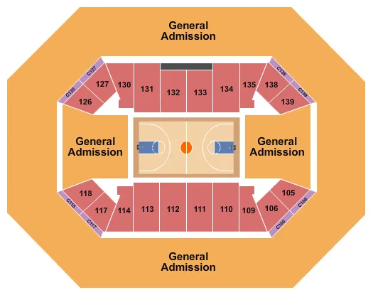 BASKETBALL WITH GA Seating Map Seating Chart