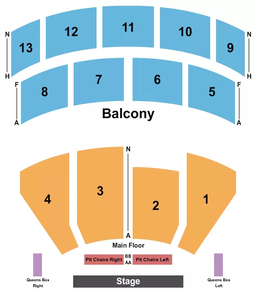 HISTORIC MAIN STAGE AT ATHENAEUM CENTER IL ENDSTAGE AA BB Seating Map Seating Chart