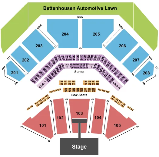 END STAGE Seating Map Seating Chart