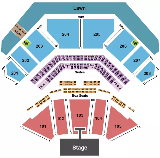 ENDSTAGE WITH CATWALK Seating Map Seating Chart