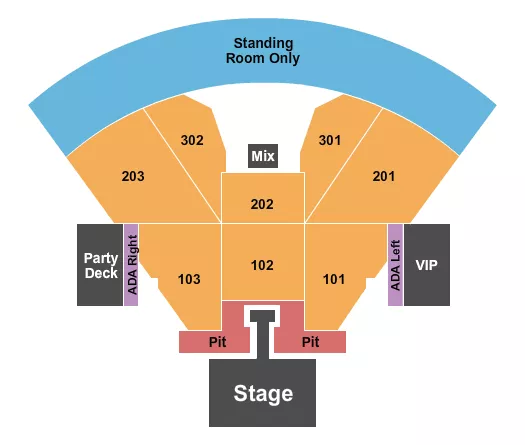 ENDSTAGE PIT CATW Seating Map Seating Chart