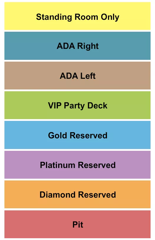 PIT RESERVED SRO Seating Map Seating Chart