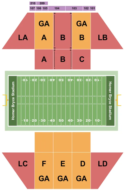 FOOTBALL Seating Map Seating Chart