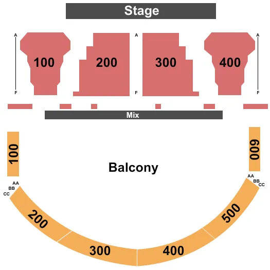 END STAGE Seating Map Seating Chart