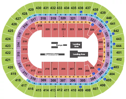 NITRO CIRCUS Seating Map Seating Chart