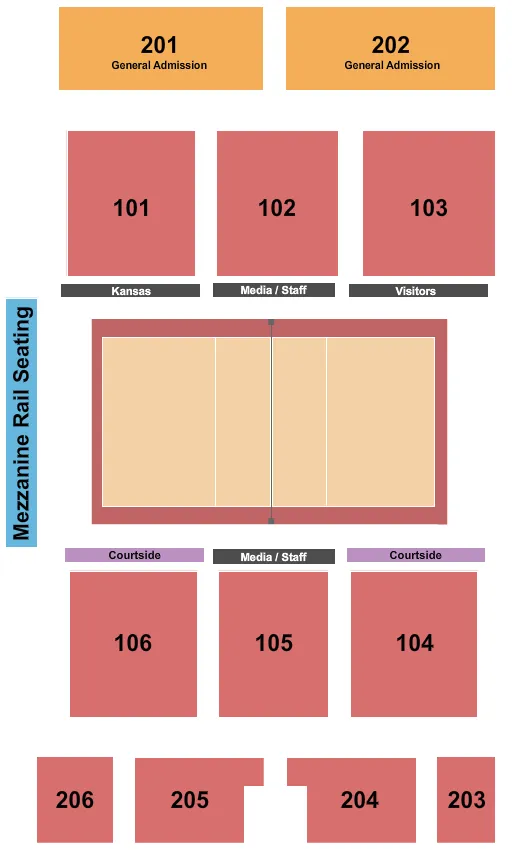 VOLLEYBALL Seating Map Seating Chart