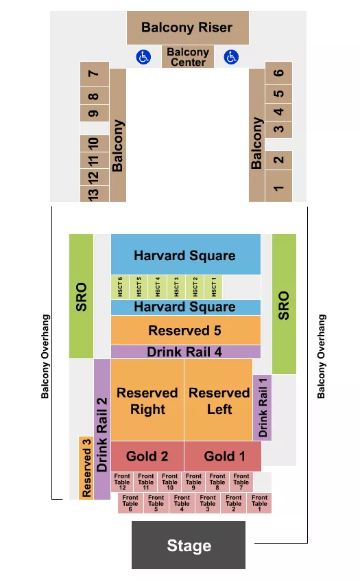 HOUSE OF BLUES ANAHEIM ENDSTAGE TABLES 2 Seating Map Seating Chart