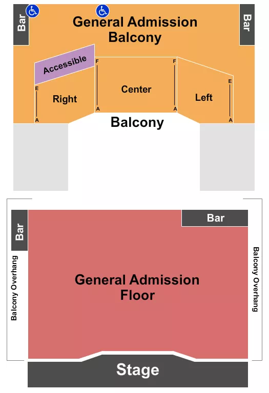 HOUSE OF BLUES CLEVELAND ENDSTAGE GA FLR RESV GA BALC 2 Seating Map Seating Chart
