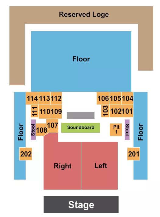 HOUSE OF BLUES ORLANDO ENDSTAGE R L Seating Map Seating Chart