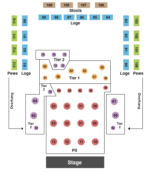 HOUSE OF BLUES ORLANDO GOSPEL BRUNCH Seating Map Seating Chart