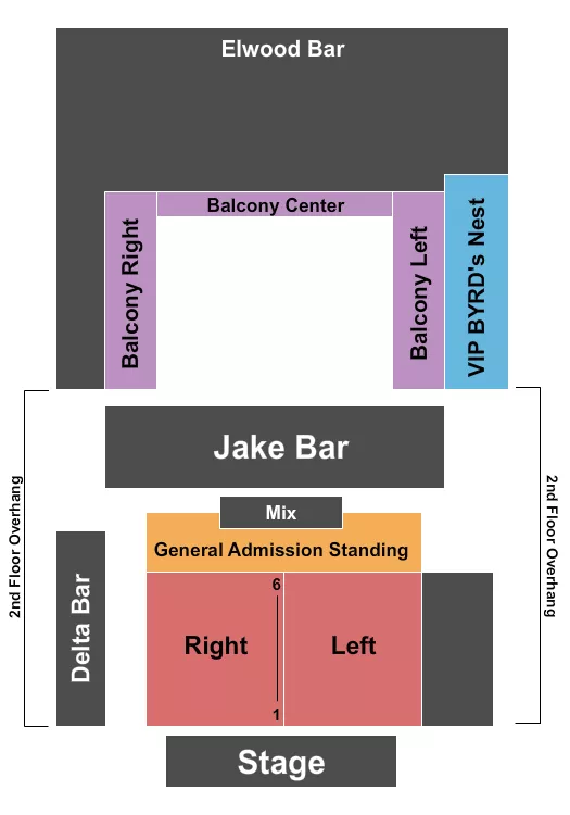 HOUSE OF BLUES NEW ORLEANS ENDSTAGE 3 Seating Map Seating Chart