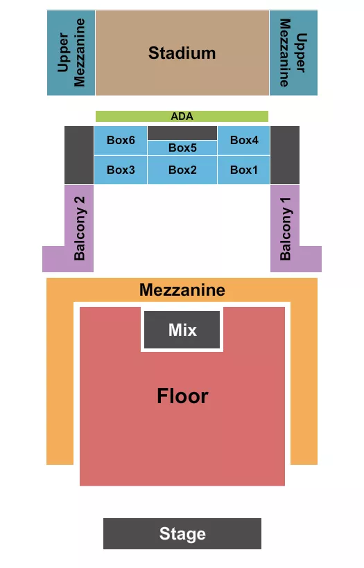 CITIZENS HOUSE OF BLUES BOSTON END STAGE GA FLOOR Seating Map Seating Chart