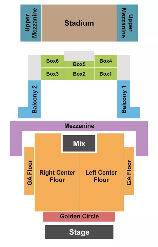 CITIZENS HOUSE OF BLUES BOSTON ENDSTAGE GOLD CIRCLE FRONT Seating Map Seating Chart