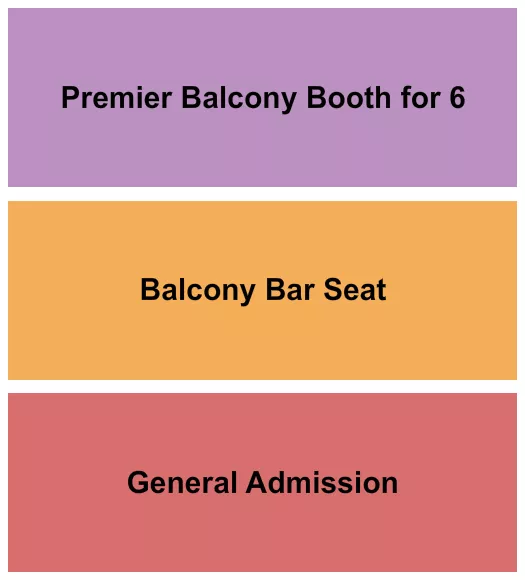 HOWARD THEATRE DC GA BAR PREM BOOTH FOR 6 Seating Map Seating Chart