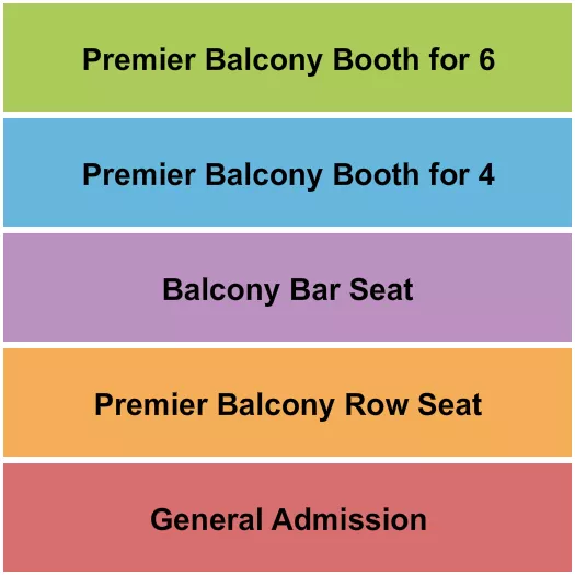 HOWARD THEATRE DC GA PREMIER BAR BOOTHS 4 6 Seating Map Seating Chart