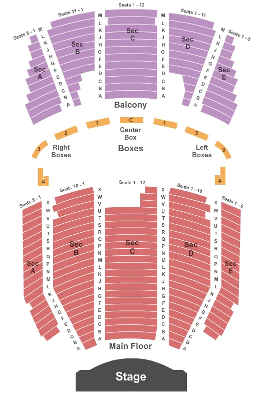 END STAGE Seating Map Seating Chart