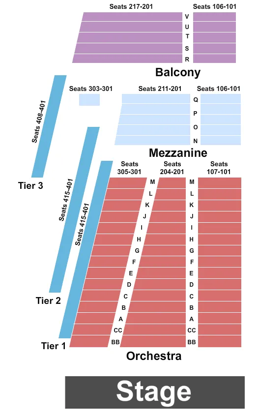 END STAGE Seating Map Seating Chart