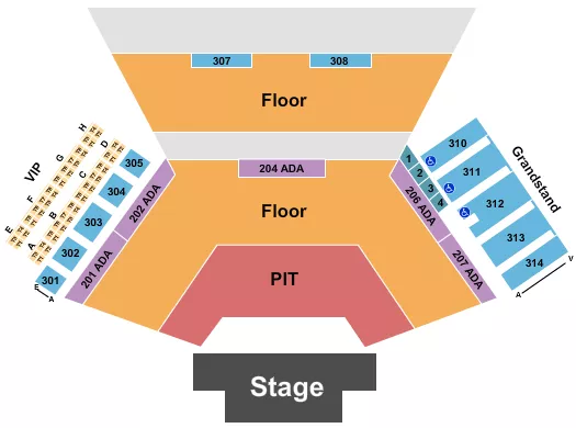 ENDSTAGE GA FLOOR GA PIT 2 Seating Map Seating Chart