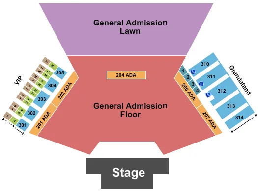 ENDSTAGE GA FLOOR GA LAWN Seating Map Seating Chart