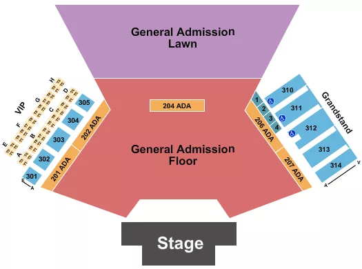 ENDSTAGE GA FLOOR GA LAWN Seating Map Seating Chart