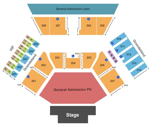 END STAGE PIT Seating Map Seating Chart