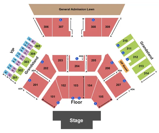 END STAGE Seating Map Seating Chart