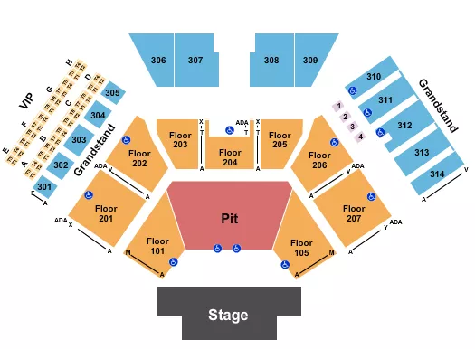 ENDSTAGE PIT NO LAWN Seating Map Seating Chart