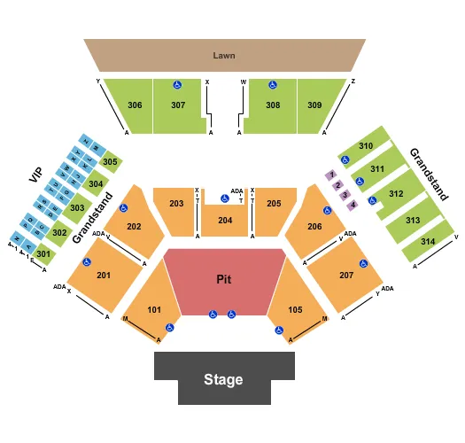 ENDSTAGE PIT WITH LAWN Seating Map Seating Chart