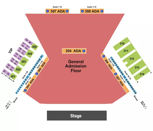 GA FLOOR NEW VIP Seating Map Seating Chart