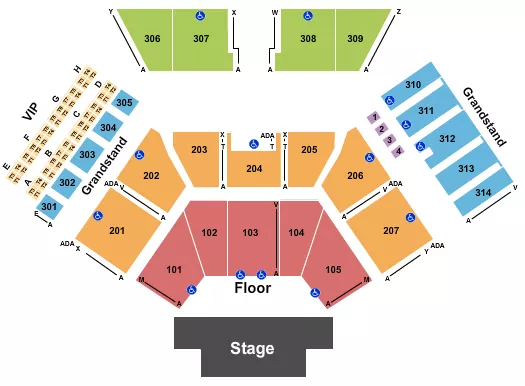 ENDSTAGE NO LAWN Seating Map Seating Chart