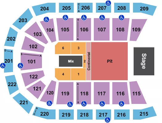 ENDSTAGE PIT 2 Seating Map Seating Chart