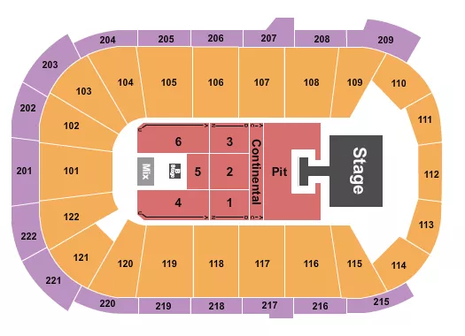 ENDSTAGE PIT W B STAGE Seating Map Seating Chart
