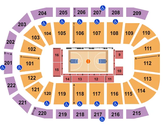 HARLEM GLOBETROTTERS Seating Map Seating Chart