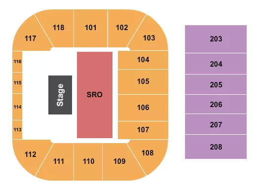 ENDSTAGE SRO FRONT Seating Map Seating Chart