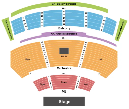 END STAGE Seating Map Seating Chart