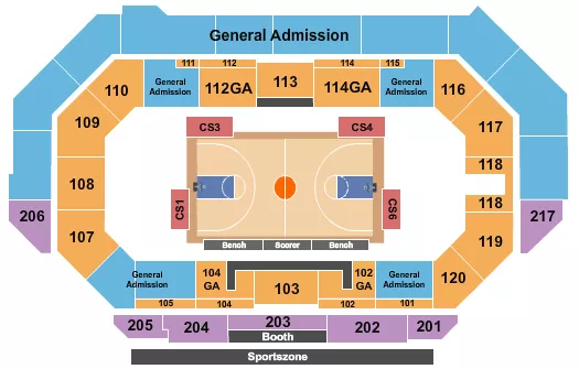 BIG SKY BASKETBALL GA Seating Map Seating Chart