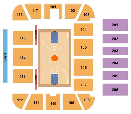 BASKETBALL Seating Map Seating Chart