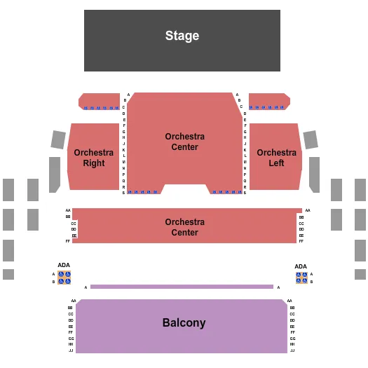 END STAGE Seating Map Seating Chart
