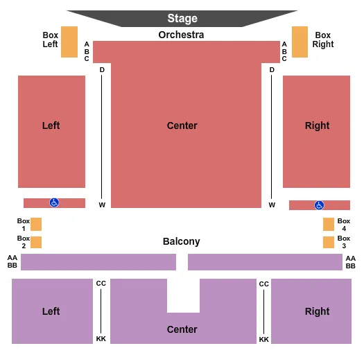 IMPERIAL THEATRE SAINT JOHN ENDSTAGE Seating Map Seating Chart