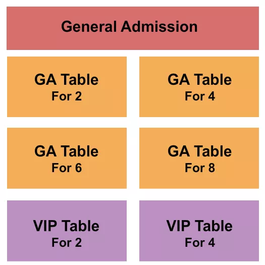 IMPROV COMEDY CLUB ADDISON GA VIP TABLES Seating Map Seating Chart