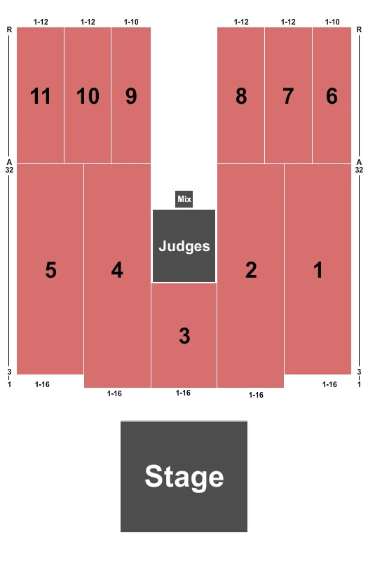 END STAGE Seating Map Seating Chart