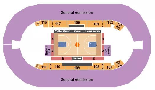 HORIZON LEAGUE MENS BASKETBALL Seating Map Seating Chart