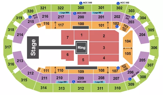 WRESTLING AEW Seating Map Seating Chart